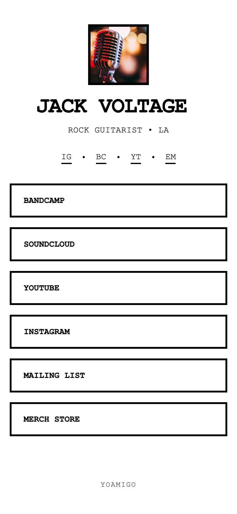 Bold Artist template screenshot